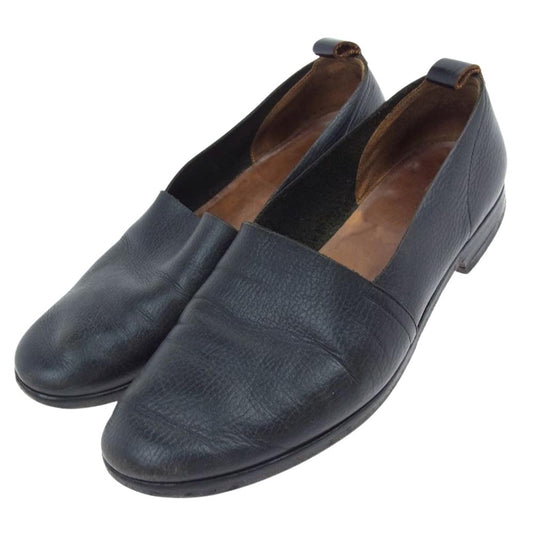 SUNSEA サンシー leather slip-on shoes レザー スリッポン シューズ ブラック系【中古】