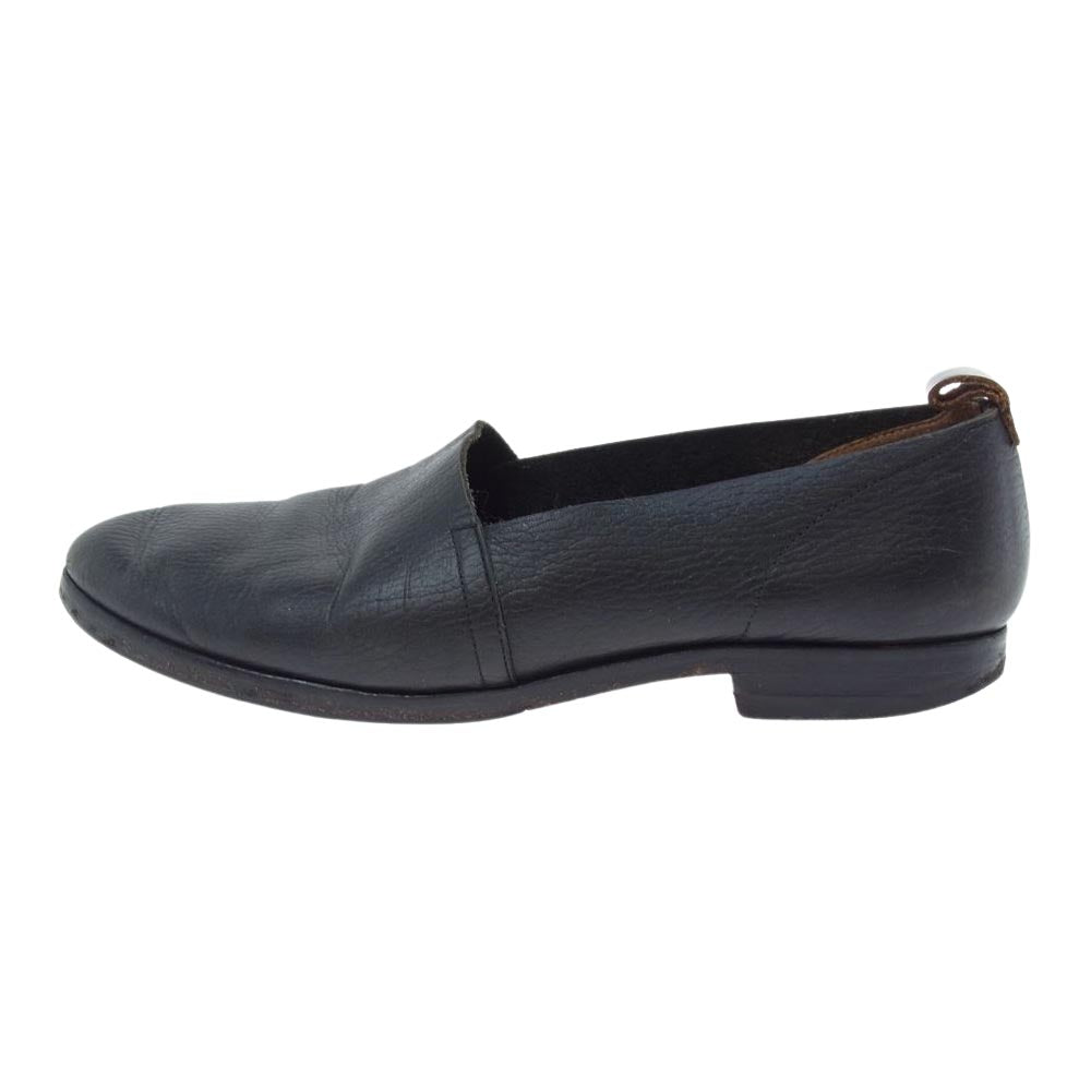 SUNSEA サンシー leather slip-on shoes レザー スリッポン シューズ ブラック系【中古】