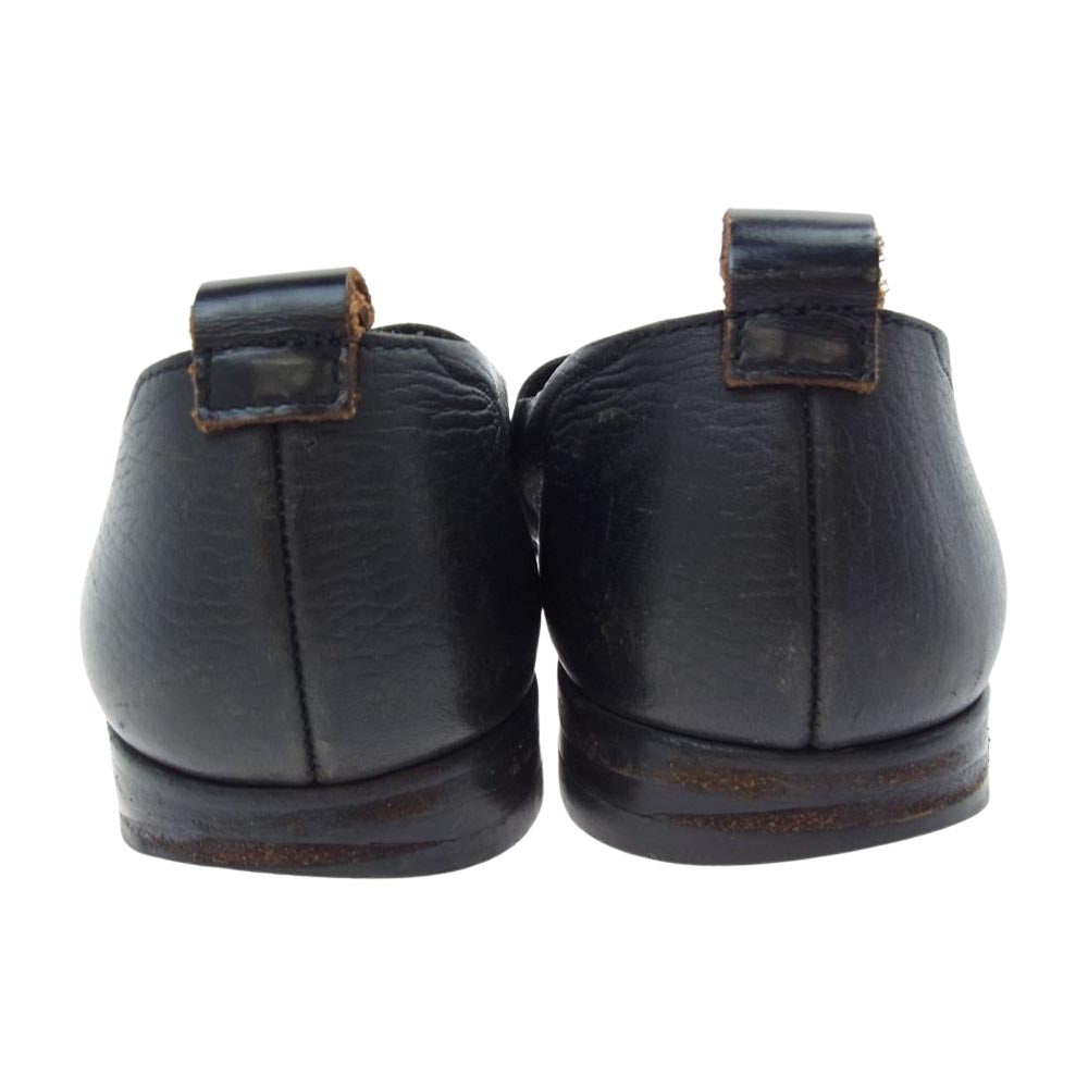 SUNSEA サンシー leather slip-on shoes レザー スリッポン シューズ ブラック系【中古】