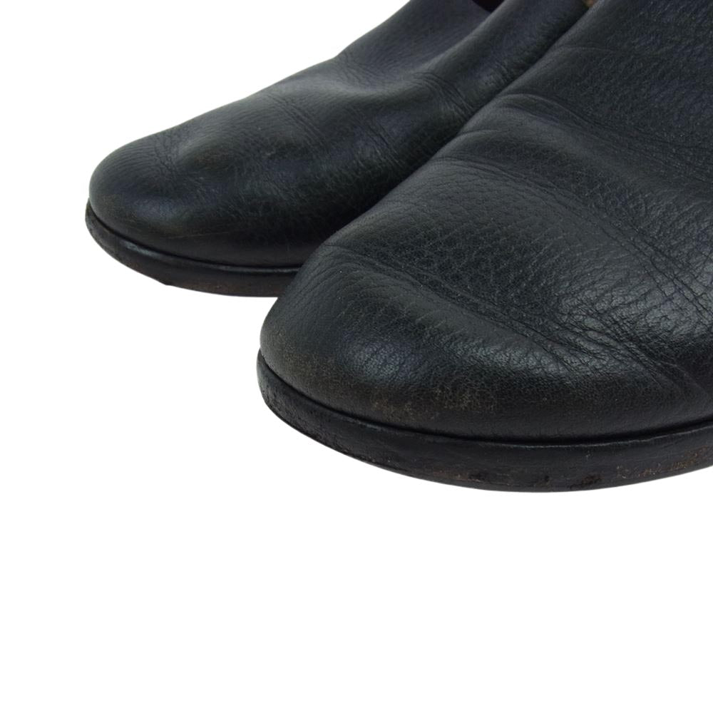 SUNSEA サンシー leather slip-on shoes レザー スリッポン シューズ ブラック系【中古】