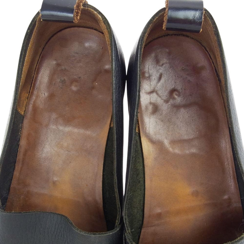 SUNSEA サンシー leather slip-on shoes レザー スリッポン シューズ ブラック系【中古】