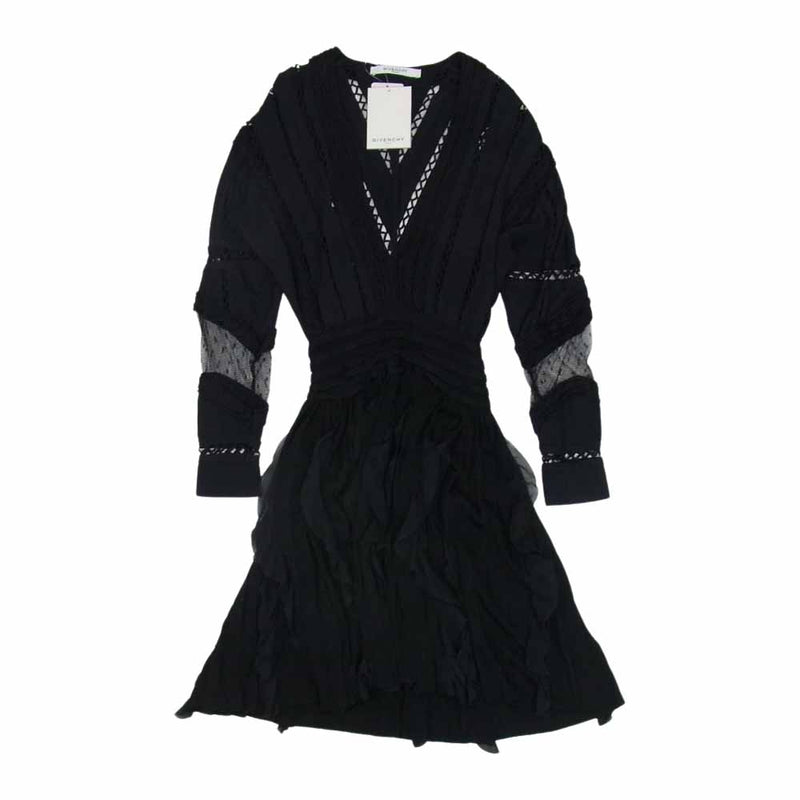 GIVENCHY ジバンシィ 15U2851592 Lace Knit Dress レース ニット ドレス ブラック系 XS【極上美品】【中古】