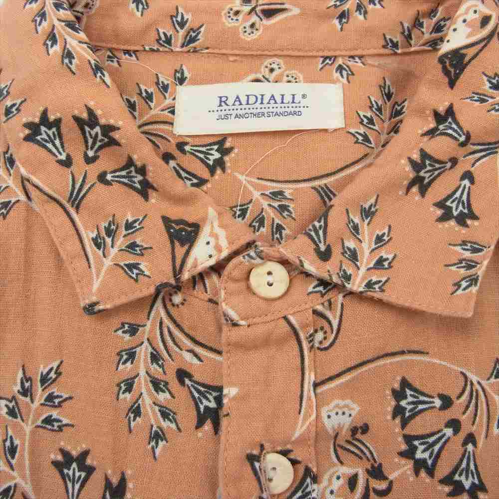 RADIALL ラディアル 花柄 総柄 長袖 シャツ オレンジ系 M【中古】