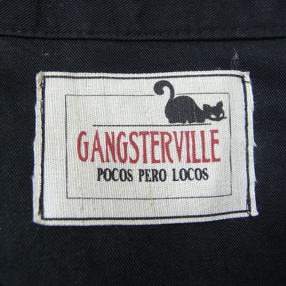 GANGSTERVILLE ギャングスタービル GSV-14-AW-24 バック スカル刺繍 開襟 オープンカラー 長袖 シャツ ブラック系 S【中古】