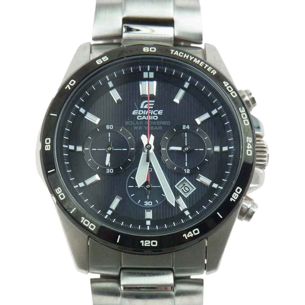 CASIO カシオ EFR-518SBBJ EDIFICE エディフィス 別注 スタンダードモデル ソーラー 腕時計 ウォッチ シルバー系【中古】
