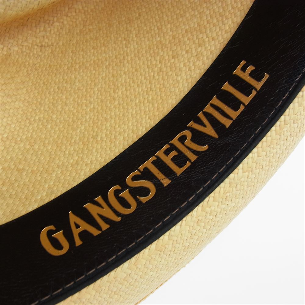 GANGSTERVILLE ギャングスタービル GSV-14-SS-G03 リボン 麦わら パナマ ハット ベージュ系 L【中古】