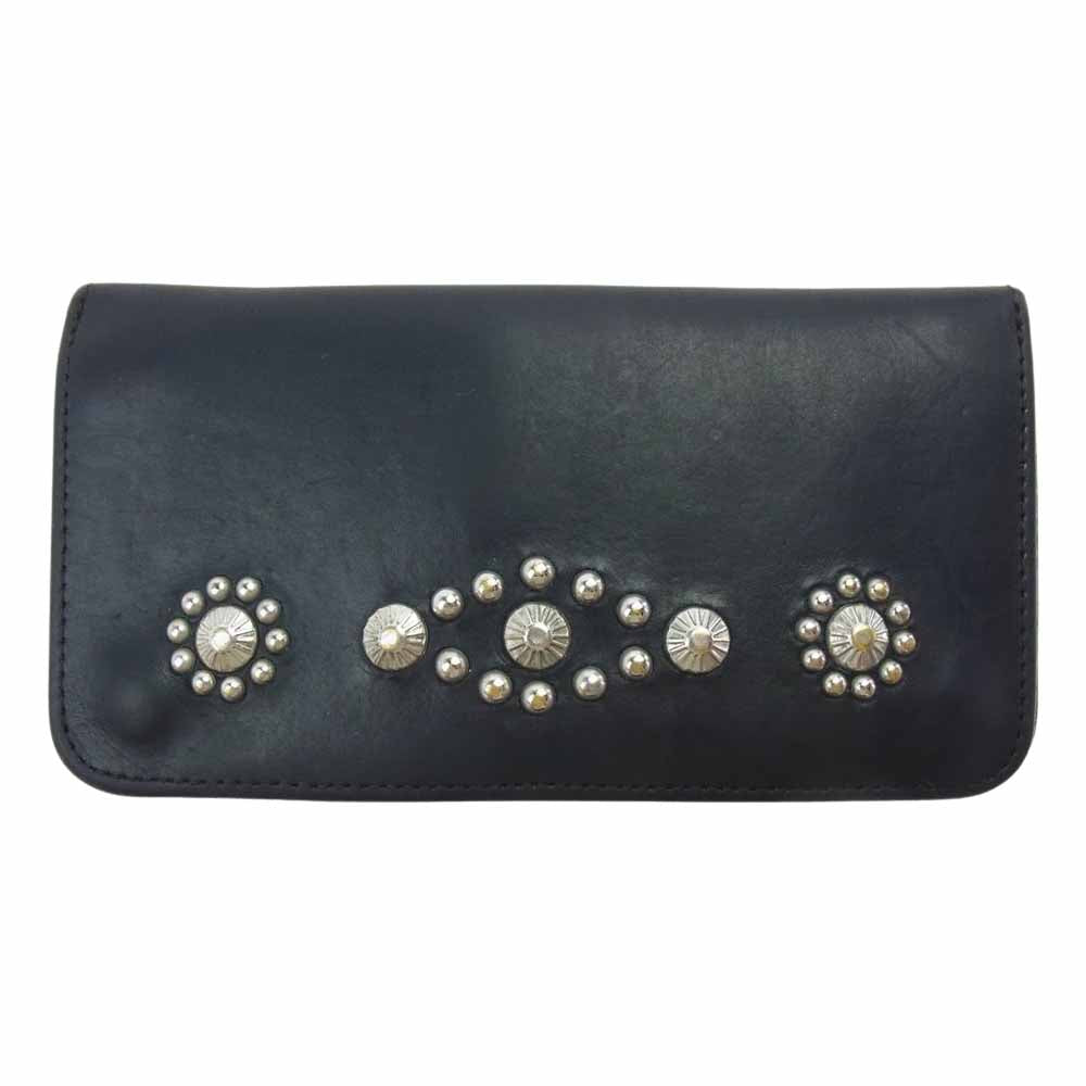 GLADHAND & Co. グラッドハンド × HTC エイチティーシー スタッズ レザー ロング ウォレット 長財布 ブラック系【中古】