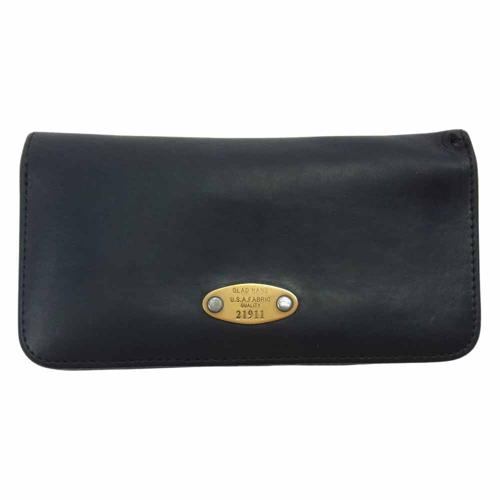 GLADHAND & Co. グラッドハンド × HTC エイチティーシー スタッズ レザー ロング ウォレット 長財布 ブラック系【中古】
