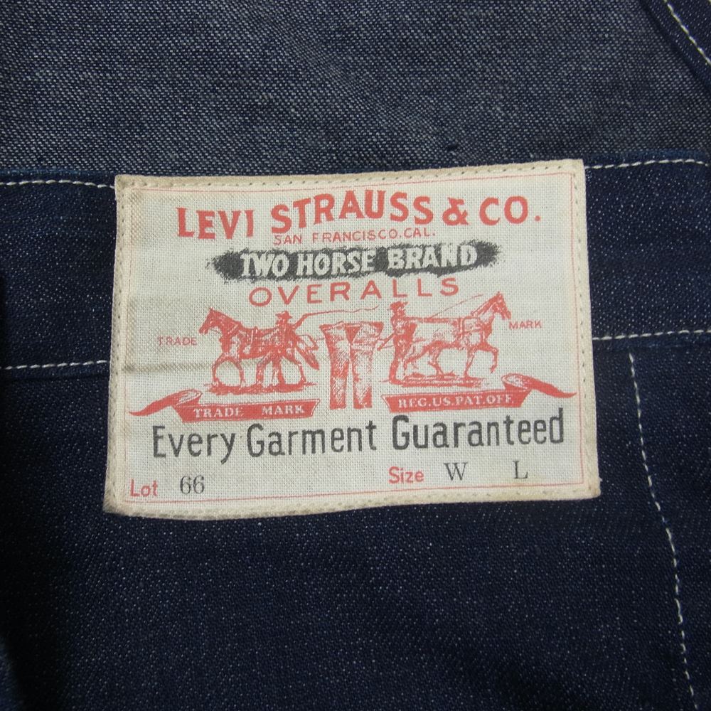 Levi's リーバイス 66000-0010 LVC Bib Overall リジット ビブ デニム オーバーオール ダークネイビー系【中古】
