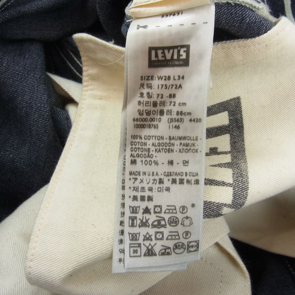 Levi's VINTAGE CLOTHING リーバイス ビンテージ クロージング Bib Overall 66000-0006 カナリー・ロウ ビブ オーバーオール デニムパンツ インディゴ