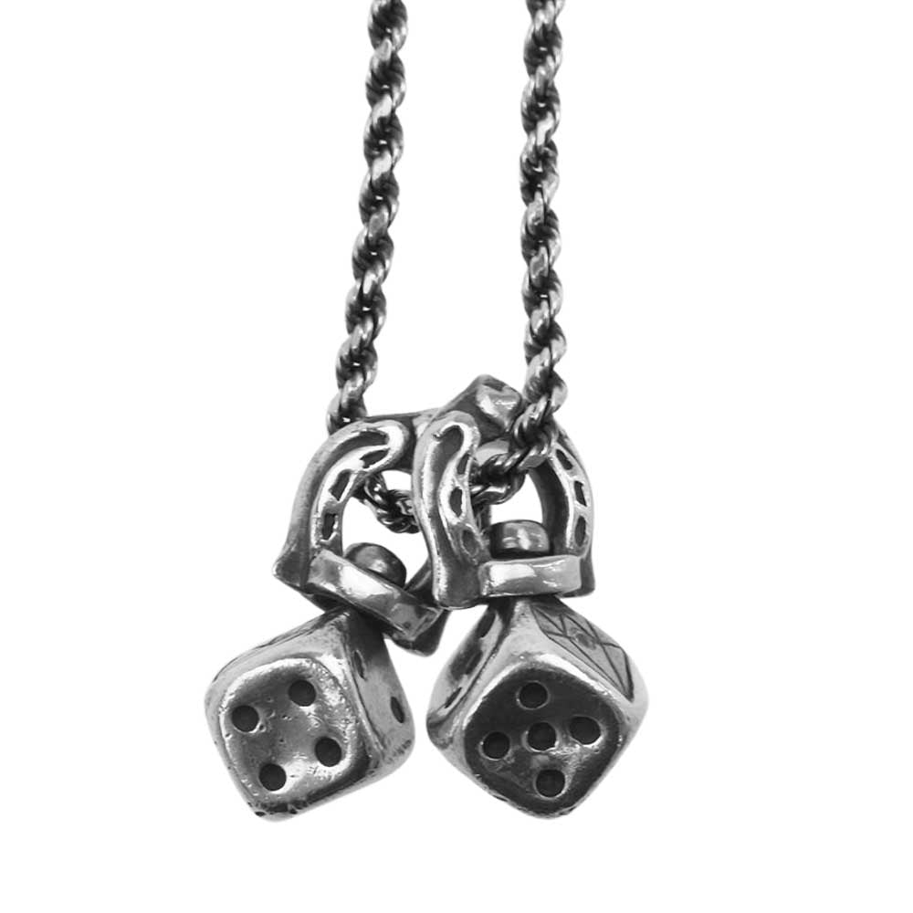 GALCIA ガルシア × GANGSTERVILLE ギャングスタービル ダイヤ ダイス ホースシュー イタリーチェーン ダブル ネックレス シルバー系【中古】