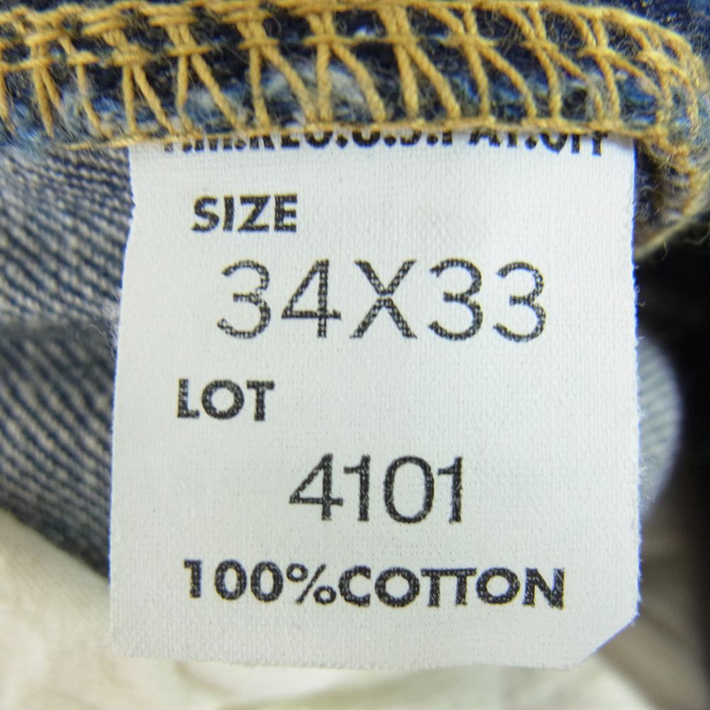 Lee リー Lot 4101 101B センター赤タグ 片ミミ 40's 復刻 デニム パンツ インディゴブルー系 34【中古】