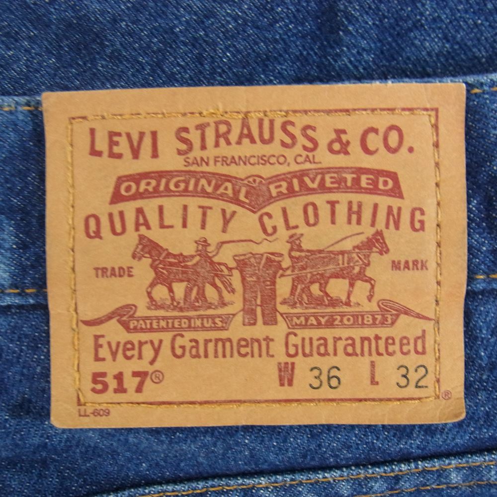 Levi's リーバイス 90s 517 411刻印 ブーツカット デニム パンツ インディゴブルー系 40【中古】