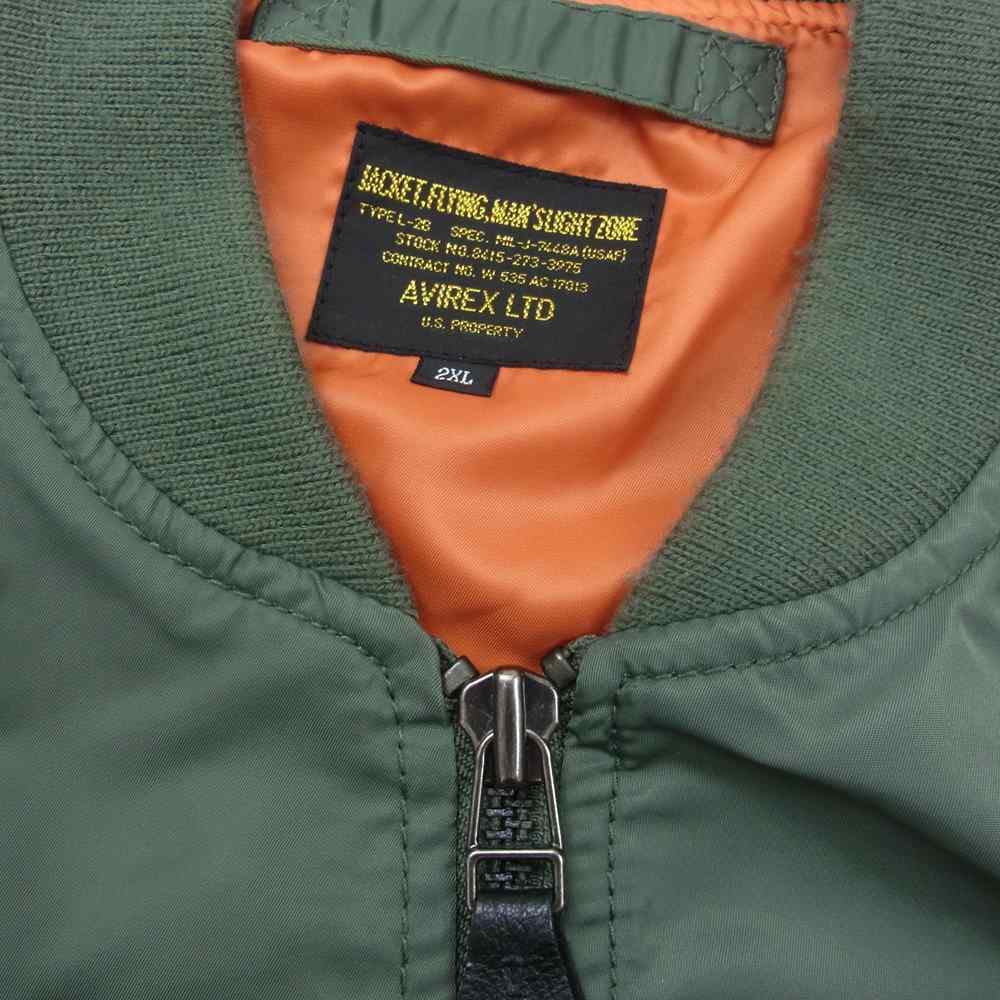 AVIREX アヴィレックス 6162163 L-2 FLYING TIGHERS フライングタイガース フライト ジャケット カーキ系 2XL【中古】