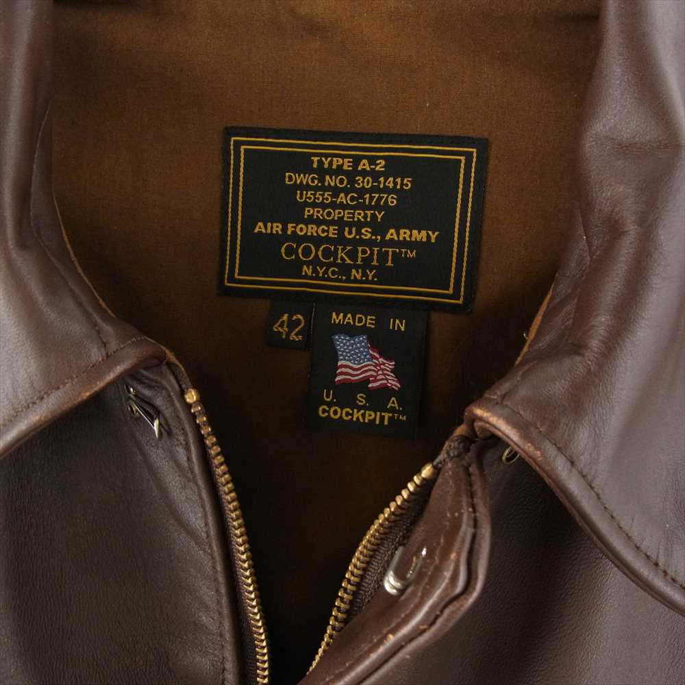 コックピット USA製 A-2 フライト ジャケット ブラウン系 42【中古