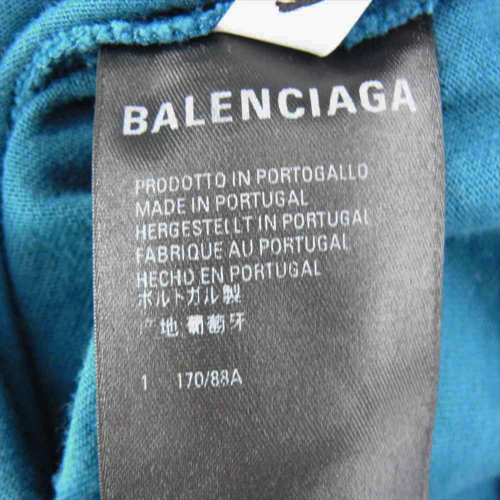 BALENCIAGA バレンシアガ 22SS 681046 TLVJ1 国内正規品 Maison Balenciaga USED ユーズド加工 ロングスリーブ Tシャツ モスグリーン系 1【新古品】【未使用】【中古】