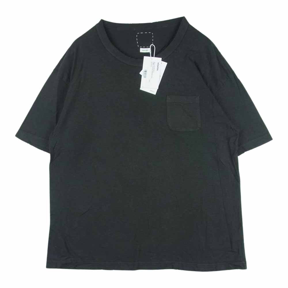 VISVIM ビズビム 21SS 0121105010012 JUMBO TEE S/S(UNEVEN DYE) タイダイ ダメージ加工 半袖 ポケット Tシャツ ブラック系 3【中古】