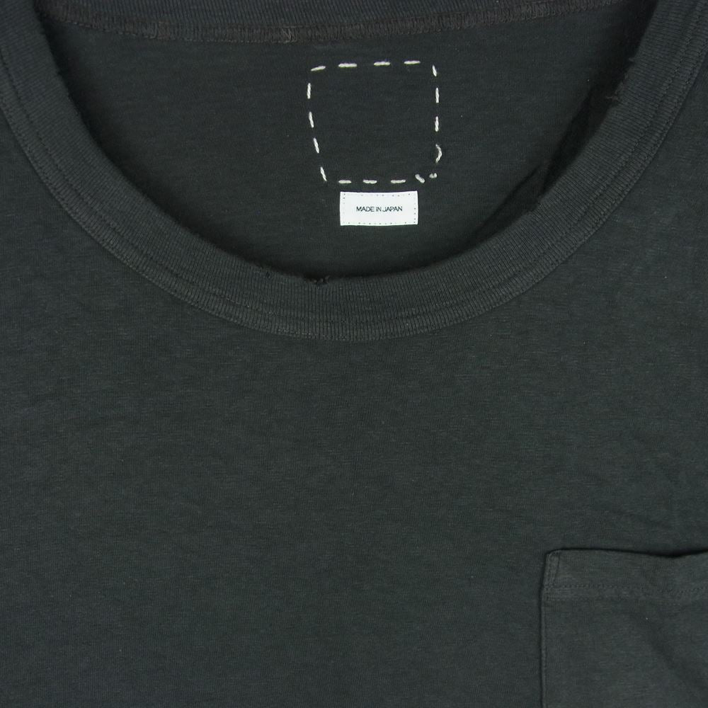 VISVIM ビズビム 21SS 0121105010012 JUMBO TEE S/S(UNEVEN DYE) タイダイ ダメージ加工 半袖 ポケット Tシャツ ブラック系 3【中古】