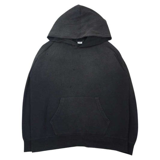 VISVIM ビズビム 21AW 0121205010016 JUMBO HOODIE PO CRASH クラッシュ加工 ジャンボ フーディ パーカー ブラック ブラック系 2【中古】