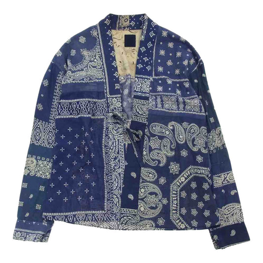 VISVIM ビズビム 0217905011005 LHAMO SHIRT ペイズリー バンダナ シャツ ラモ 羽織 シャツ  ネイビー系 3【中古】