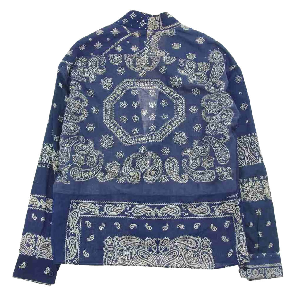VISVIM ビズビム 0217905011005 LHAMO SHIRT ペイズリー バンダナ シャツ ラモ 羽織 シャツ  ネイビー系 3【中古】