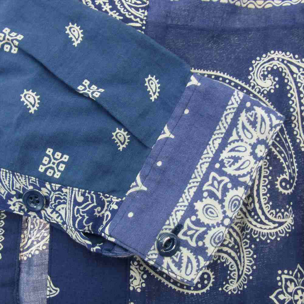 VISVIM ビズビム 0217905011005 LHAMO SHIRT ペイズリー バンダナ シャツ ラモ 羽織 シャツ  ネイビー系 3【中古】