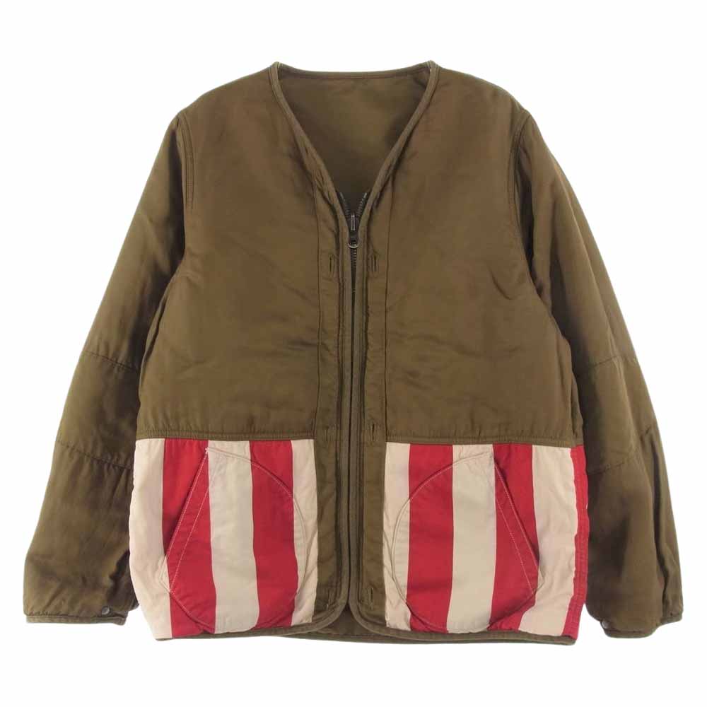 VISVIM ビズビム 19SS 0119105013022 IRIS LINER JKT アイリス ライナージャケット リバーシブル ヴィンテージ ストライブ カーキ系 3【美品】【中古】