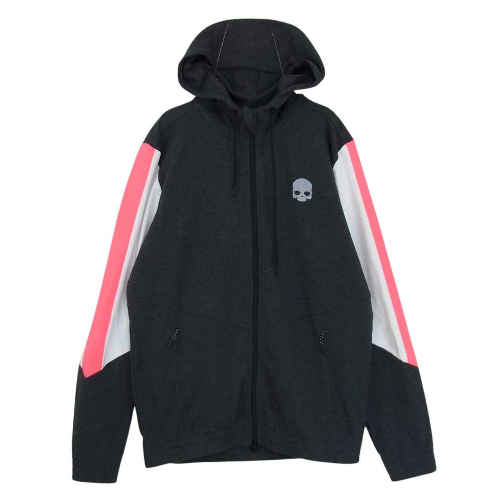 ハイドロゲン ライン ジャージ スウェット ジップ パーカー ピンク グレー系 L【中古】