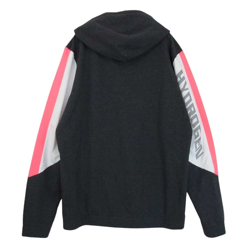 ハイドロゲン ライン ジャージ スウェット ジップ パーカー ピンク グレー系 L【中古】