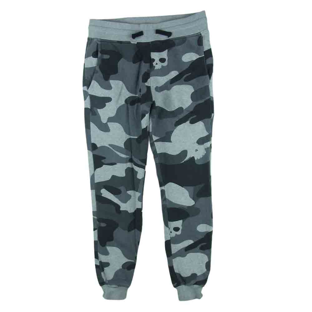 ハイドロゲン スカル 迷彩 カモフラ スウェット パンツ コットン イタリア製 グレー系 M【中古】