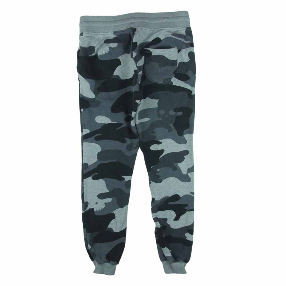 ハイドロゲン スカル 迷彩 カモフラ スウェット パンツ コットン イタリア製 グレー系 M【中古】