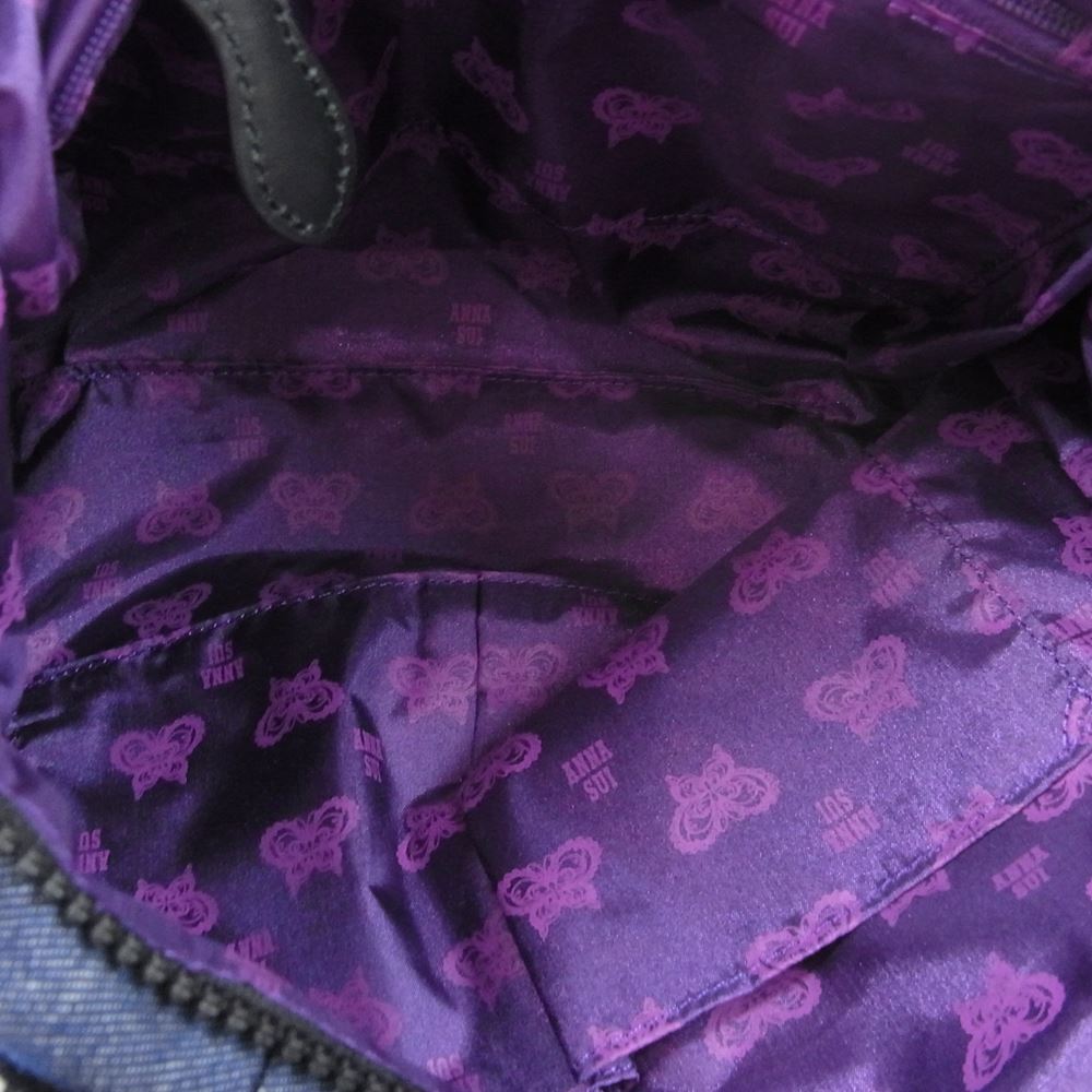 ANNA SUI アナスイ デニム ショルダー 2WAY ネイビー系【中古】