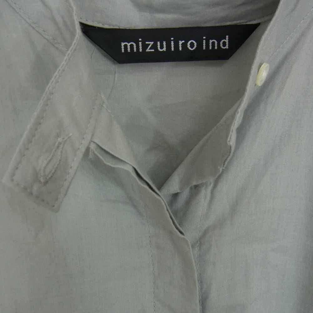 ミズイロインド ロングシャツ スタンドカラーワンピース グレー系 サイズ表記無【中古】