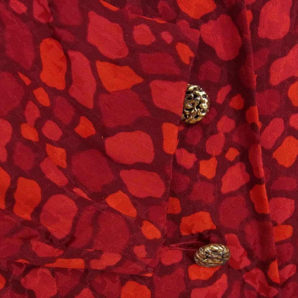 YVES SAINT LAURENT イヴサンローラン ビンテージ 絹 シルク ロングシャツ レッド系 36【中古】