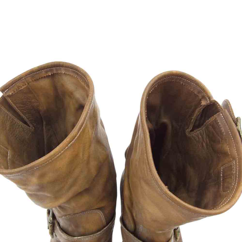 MIHARA YASUHIRO ミハラヤスヒロ 23121200 加工 レザー エンジニア ブーツ ライトブラウン系 27【中古】