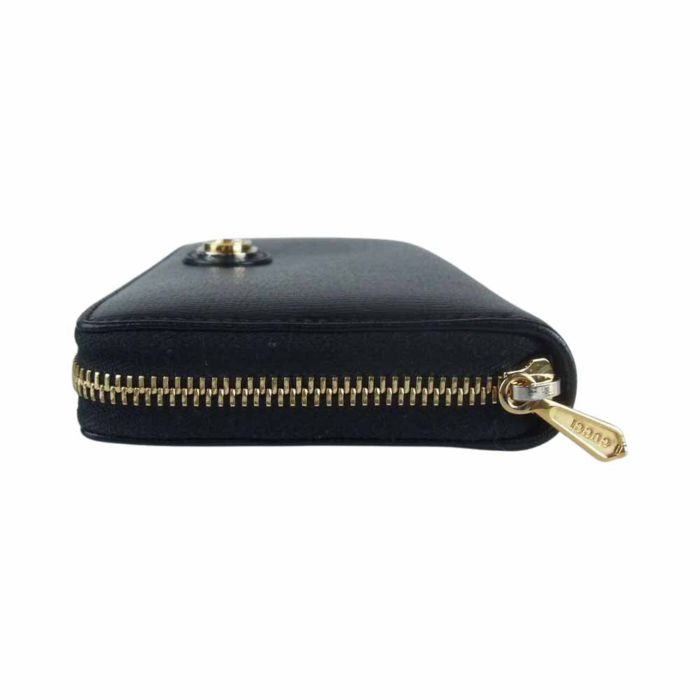 GUCCI グッチ 598543 インターロッキングG ラウンドジップ ウォレット ブラック系【中古】