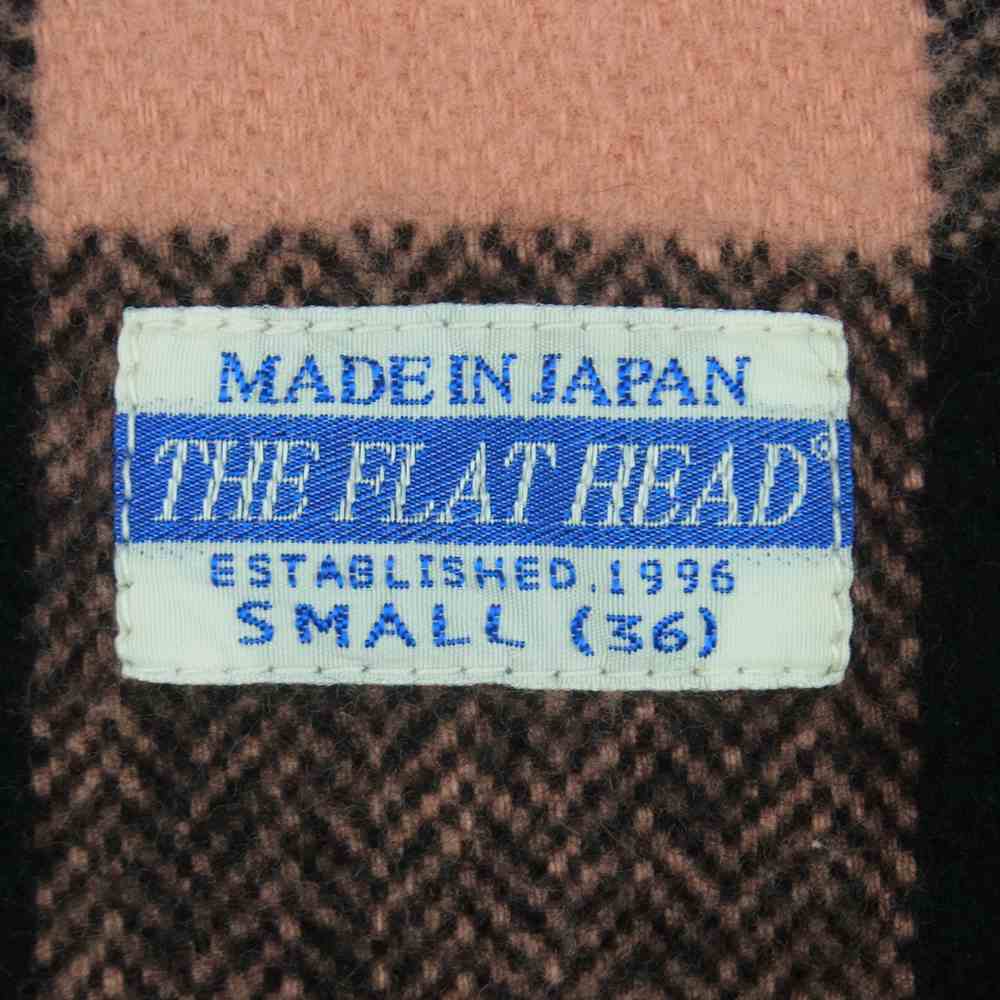 THE FLAT HEAD ザフラットヘッド コットン チェック ネル 長袖 シャツ ブラック系 サーモンピンク系 S 36【中古】