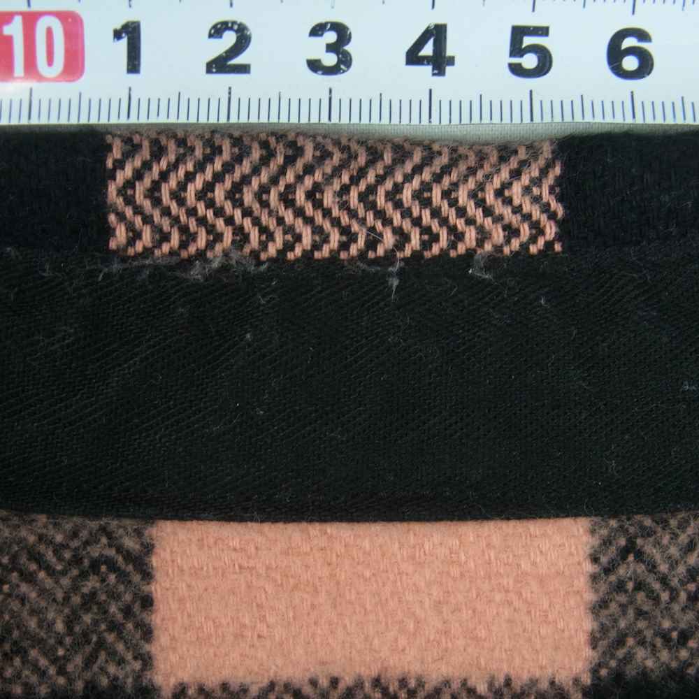 THE FLAT HEAD ザフラットヘッド コットン チェック ネル 長袖 シャツ ブラック系 サーモンピンク系 S 36【中古】