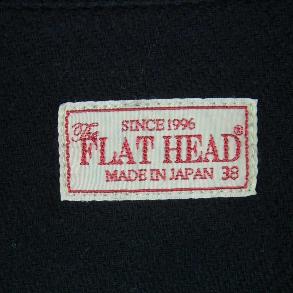 THE FLAT HEAD ザフラットヘッド F-SNO-203L WIDE SPREAD FH NEL SHIRT ワイド スプレッド ネル 長袖 シャツ コットン ダークネイビー系 38【中古】