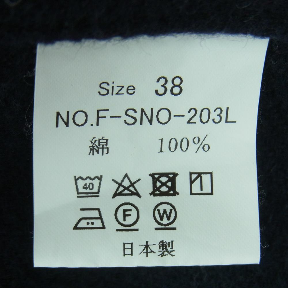 THE FLAT HEAD ザフラットヘッド F-SNO-203L WIDE SPREAD FH NEL SHIRT ワイド スプレッド ネル 長袖 シャツ コットン ダークネイビー系 38【中古】