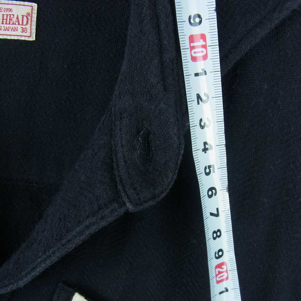 THE FLAT HEAD ザフラットヘッド F-SNO-203L WIDE SPREAD FH NEL SHIRT ワイド スプレッド ネル 長袖 シャツ コットン ダークネイビー系 38【中古】