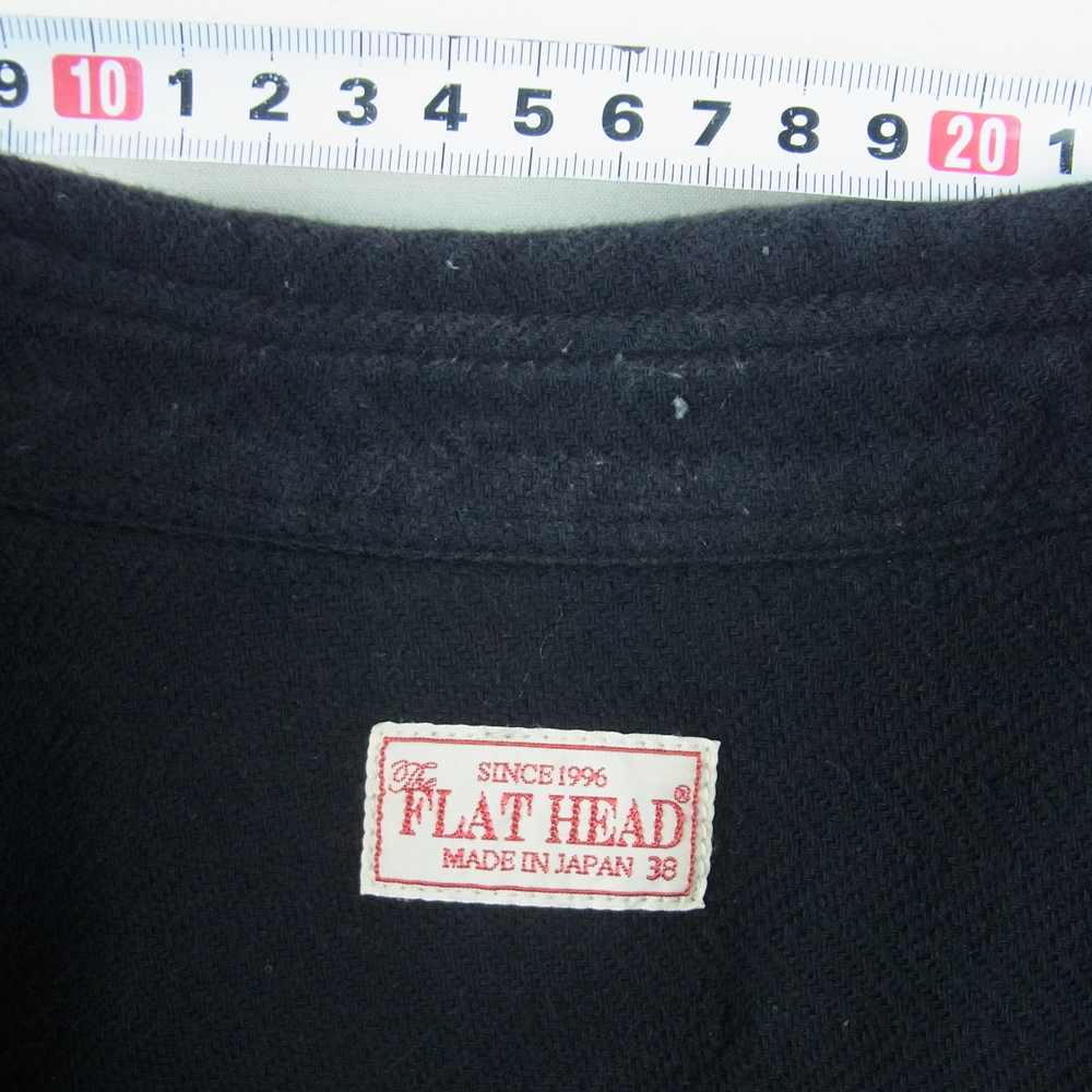 THE FLAT HEAD ザフラットヘッド F-SNO-203L WIDE SPREAD FH NEL SHIRT ワイド スプレッド ネル 長袖 シャツ コットン ダークネイビー系 38【中古】