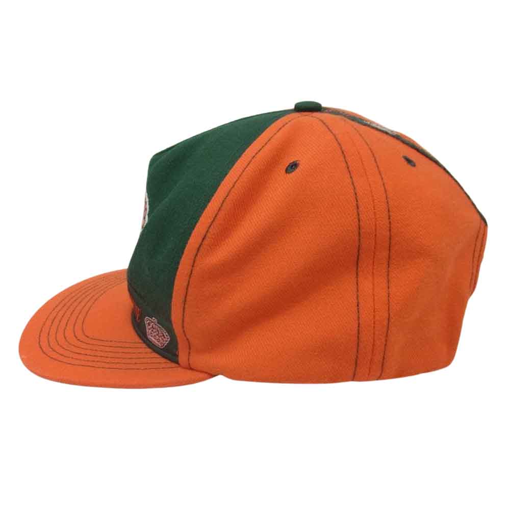 Supreme シュプリーム Crown Logo 5-Panel Snapback クラウン ロゴ スナップバック キャップ オレンジ系 グリーン系【中古】