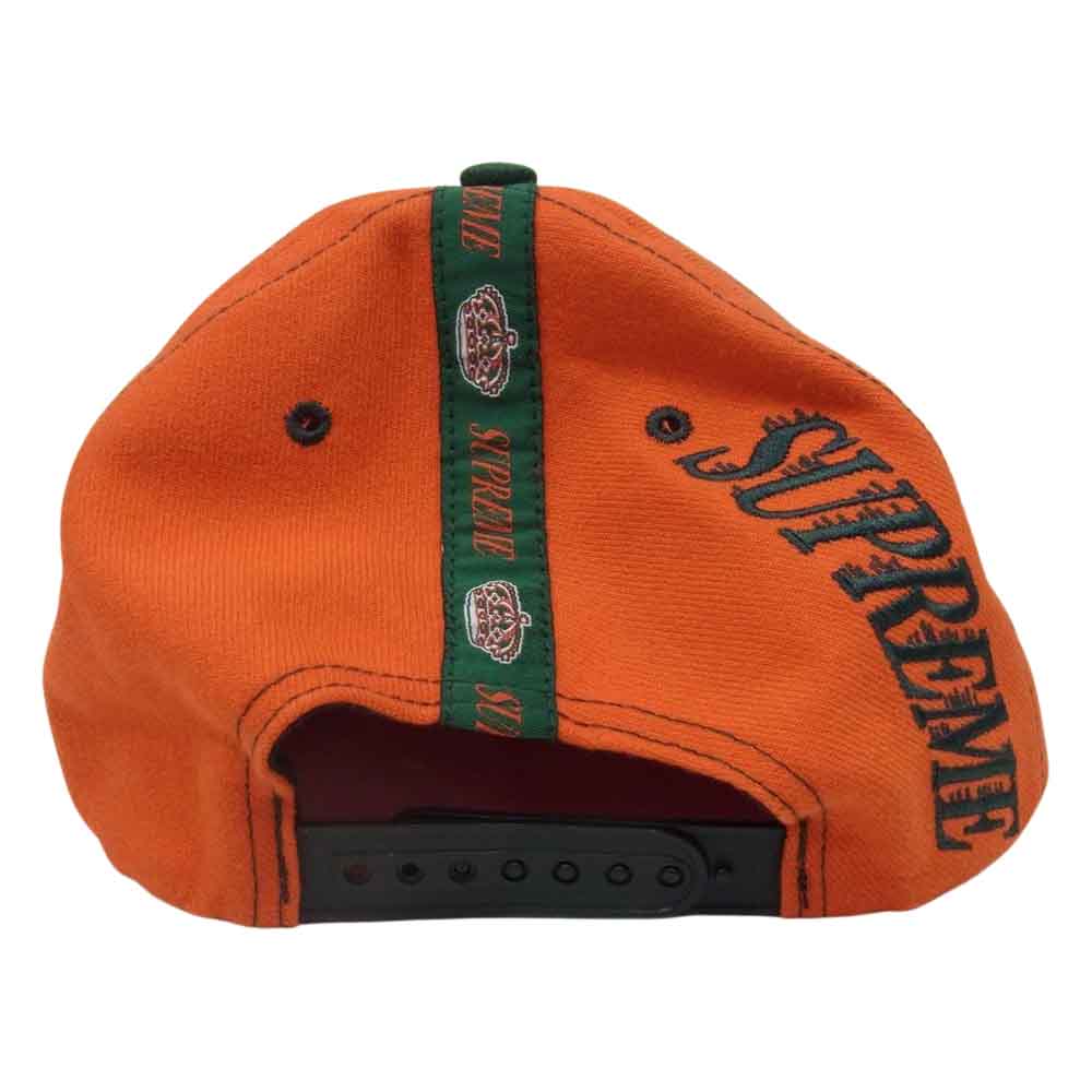 Supreme シュプリーム Crown Logo 5-Panel Snapback クラウン ロゴ スナップバック キャップ オレンジ系 グリーン系【中古】