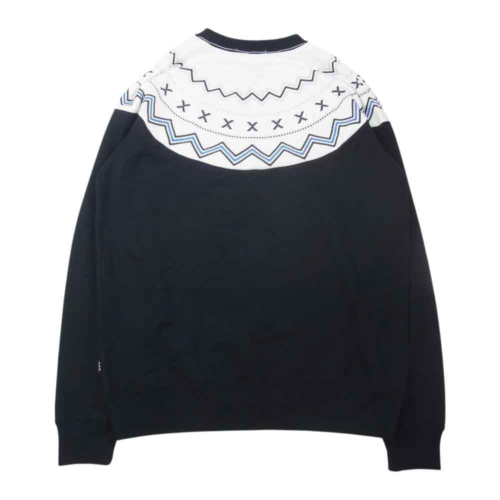 GOD SELECTION XXX ゴッドセレクション ノルディック クルーネック スウェット ブラック系 ホワイト系 M【中古】
