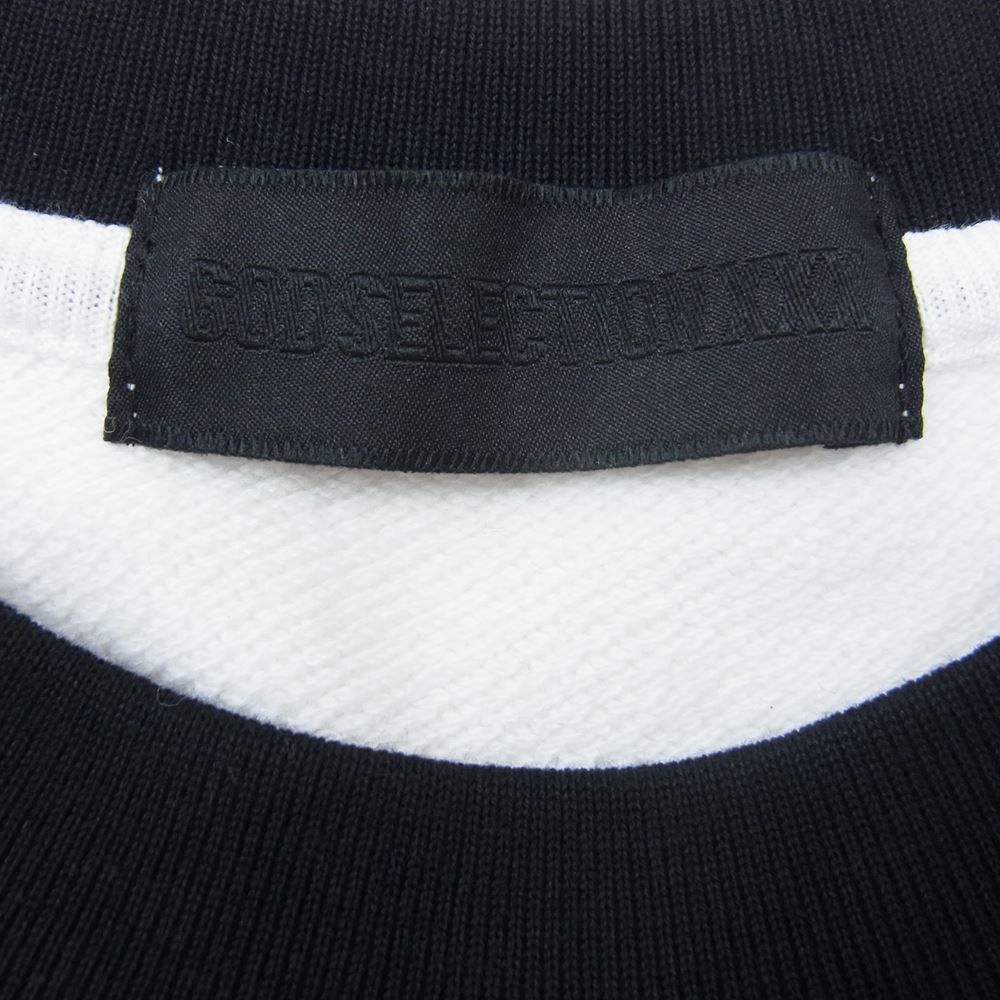 GOD SELECTION XXX ゴッドセレクション ノルディック クルーネック スウェット ブラック系 ホワイト系 M【中古】