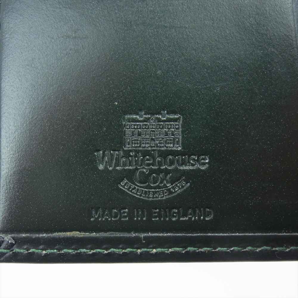 WHITE HOUSE COX ホワイトハウスコックス ブライドルレザー カードケース 名刺入れ ダークグリーン系【中古】