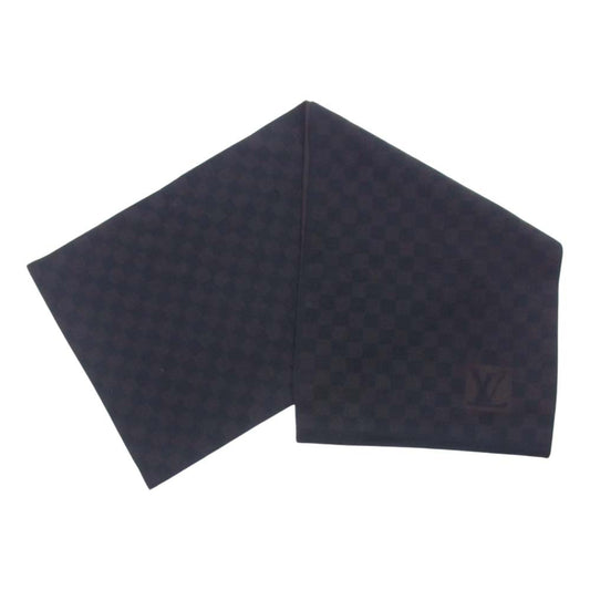 LOUIS VUITTON ルイ・ヴィトン M74199 ダミエ エシャルププティ 総柄 ロゴ マフラー ウール ダークブラウン系【極上美品】【中古】