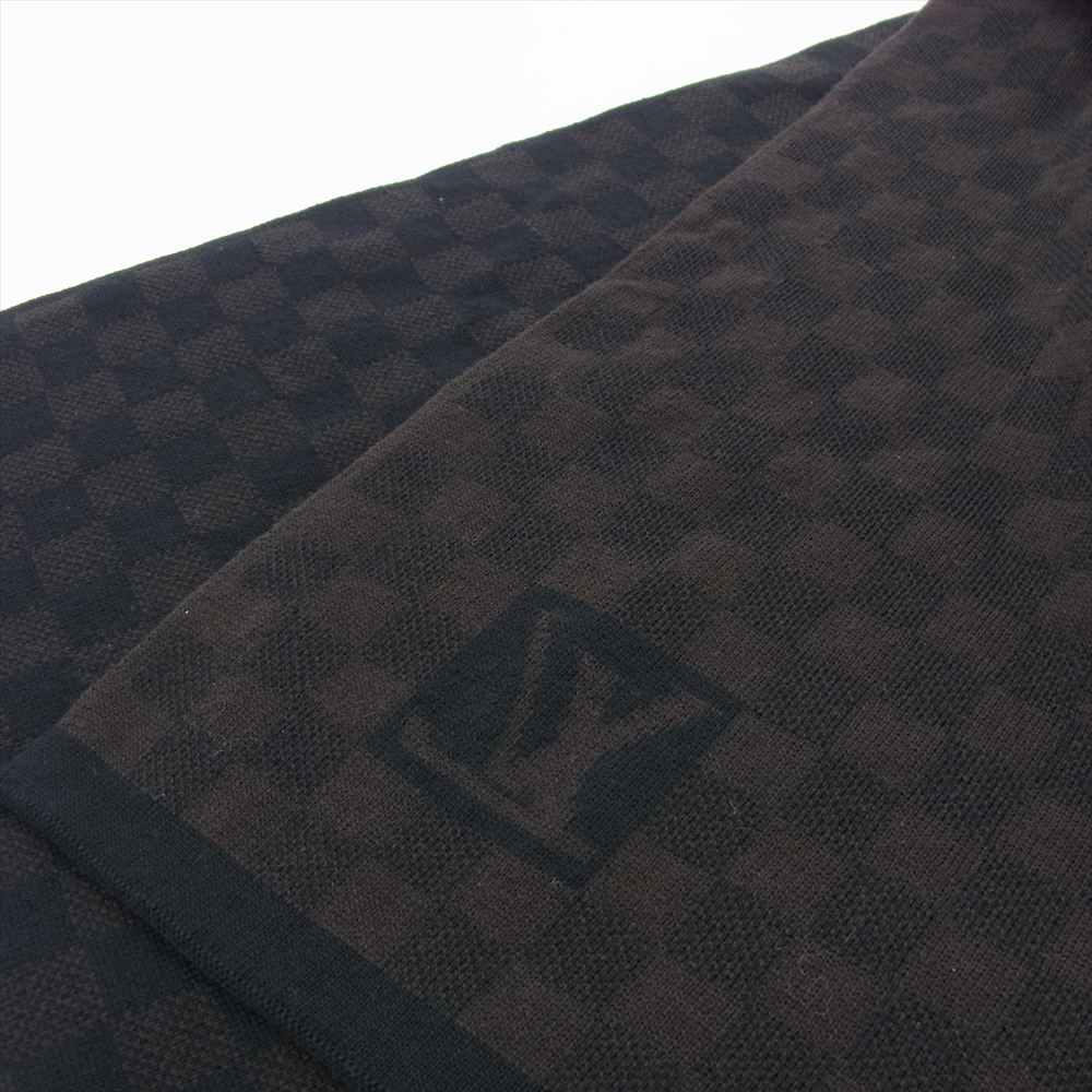 LOUIS VUITTON ルイ・ヴィトン M74199 ダミエ エシャルププティ 総柄 ロゴ マフラー ウール ダークブラウン系【極上美品】【中古】