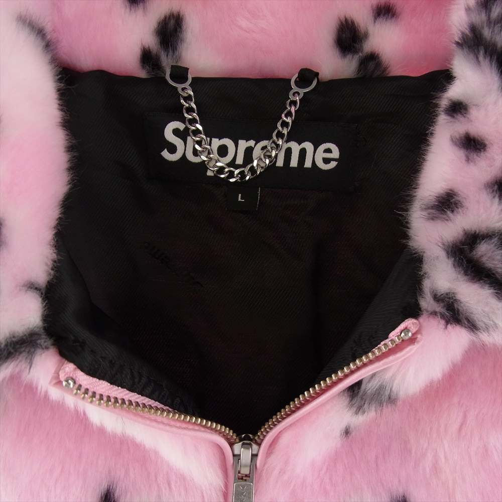 Supreme シュプリーム 21SS Bandana Faux Fur Bomber Jacket バンダナ フェイクファー ボンバー ジャケット ピンク系 L【美品】【中古】